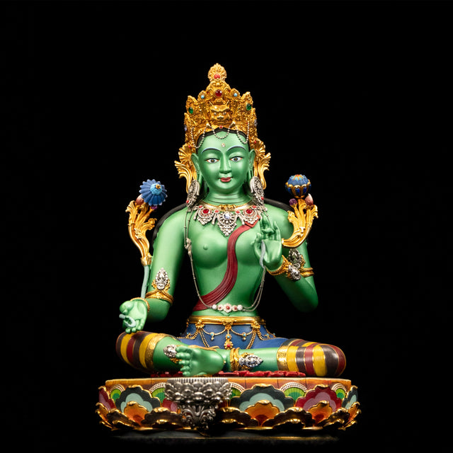 AksharaPadma GREEN TARA(Zanabazar style)-Tibetan Buddhism Indoor Sculpture